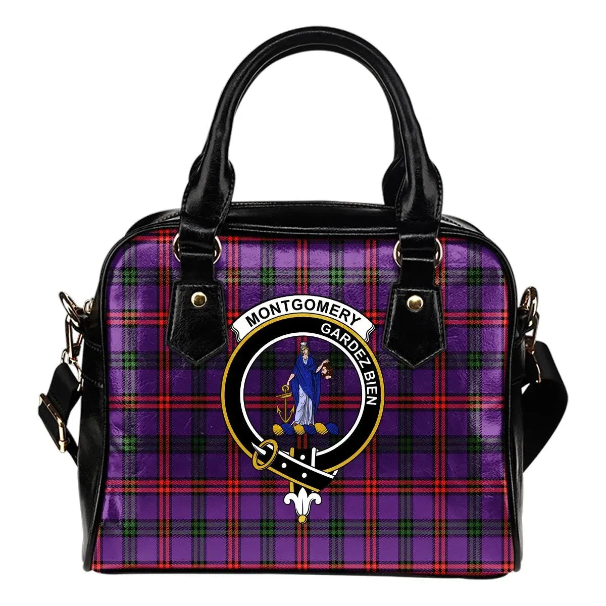 Montgomery Modern Tartan Crest Shoulder Handbag