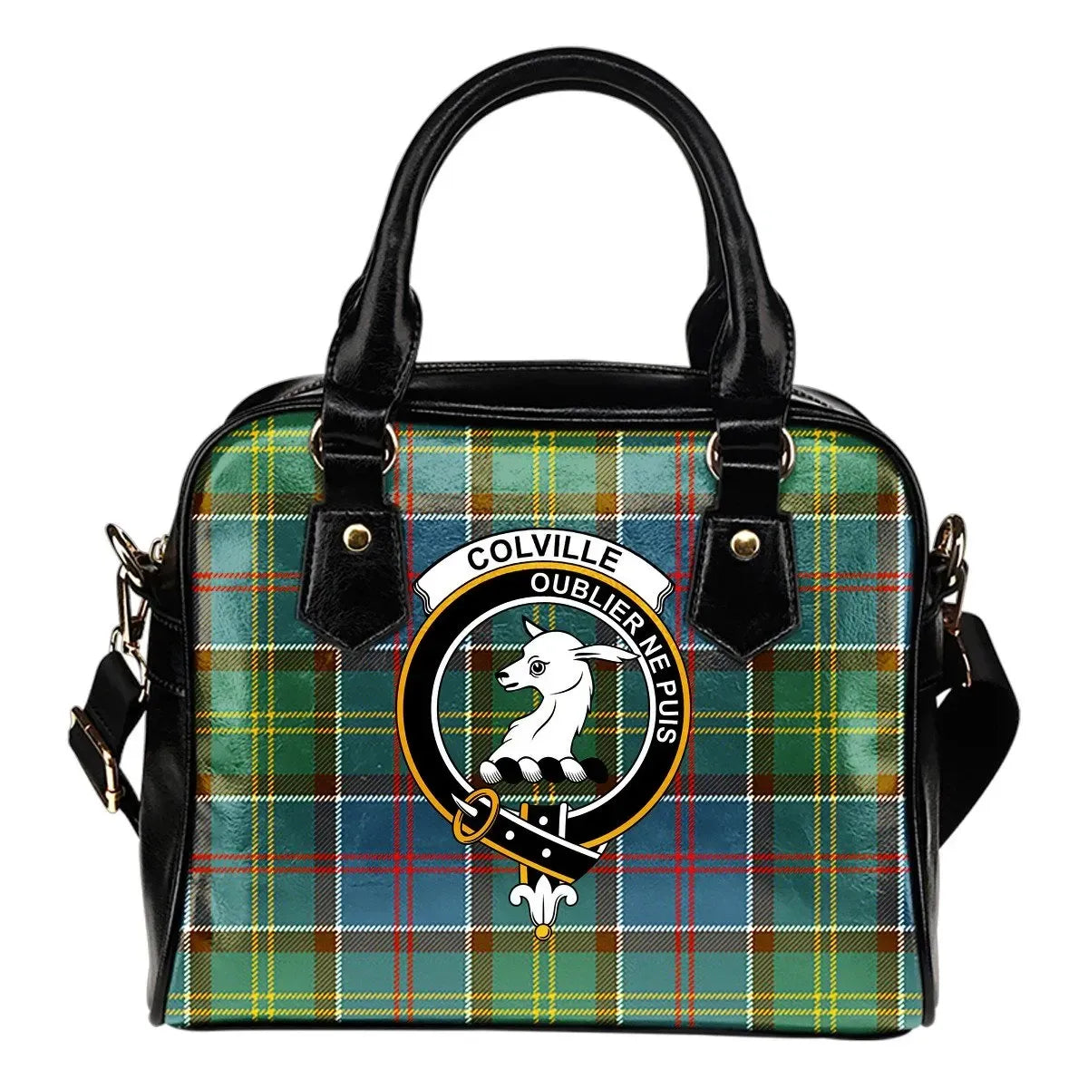 Colville District Tartan Crest Shoulder Handbag