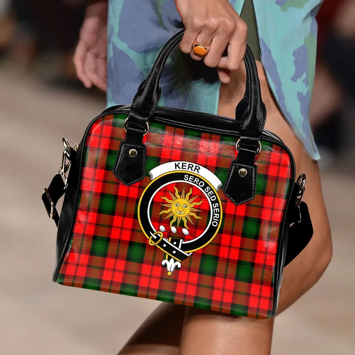 Kerr Modern Tartan Crest Shoulder Handbag