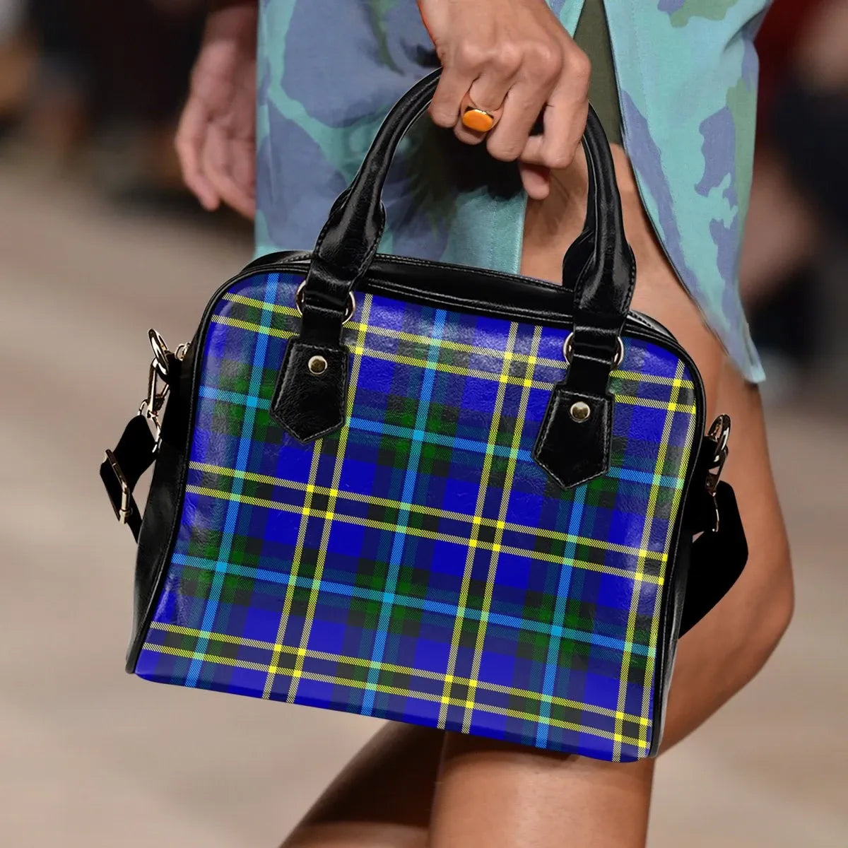 Weir Modern Tartan Plaid Shoulder Handbag