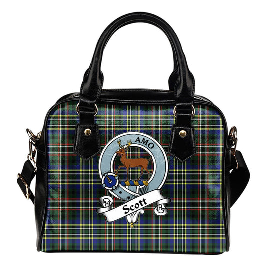 Scott Green Modern Tartan Crest Shoulder Handbag