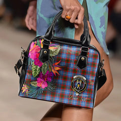 Preston Tartan Hibiscus Shoulder Handbag