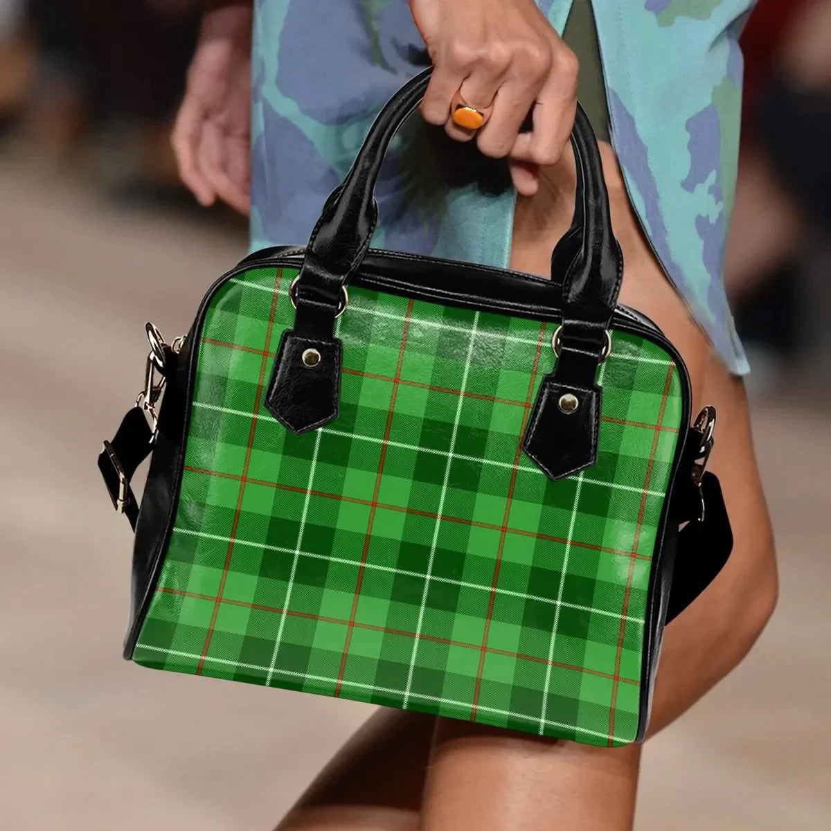 Galloway District Tartan Plaid Shoulder Handbag
