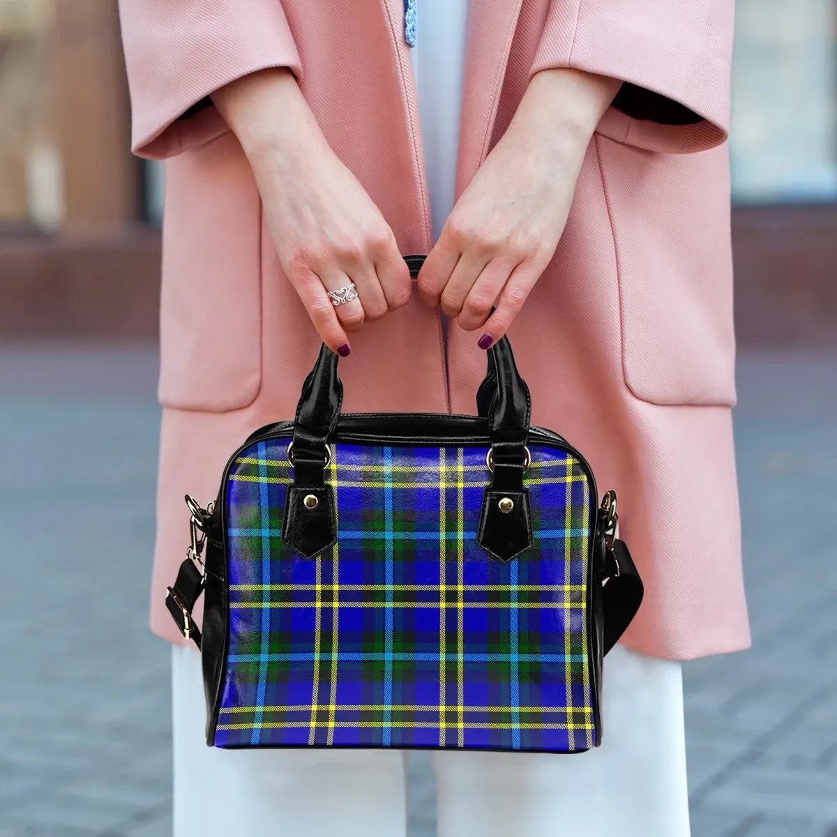 Weir Modern Tartan Plaid Shoulder Handbag