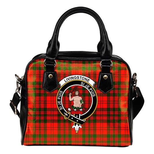 Livingstone Modern Tartan Crest Shoulder Handbag