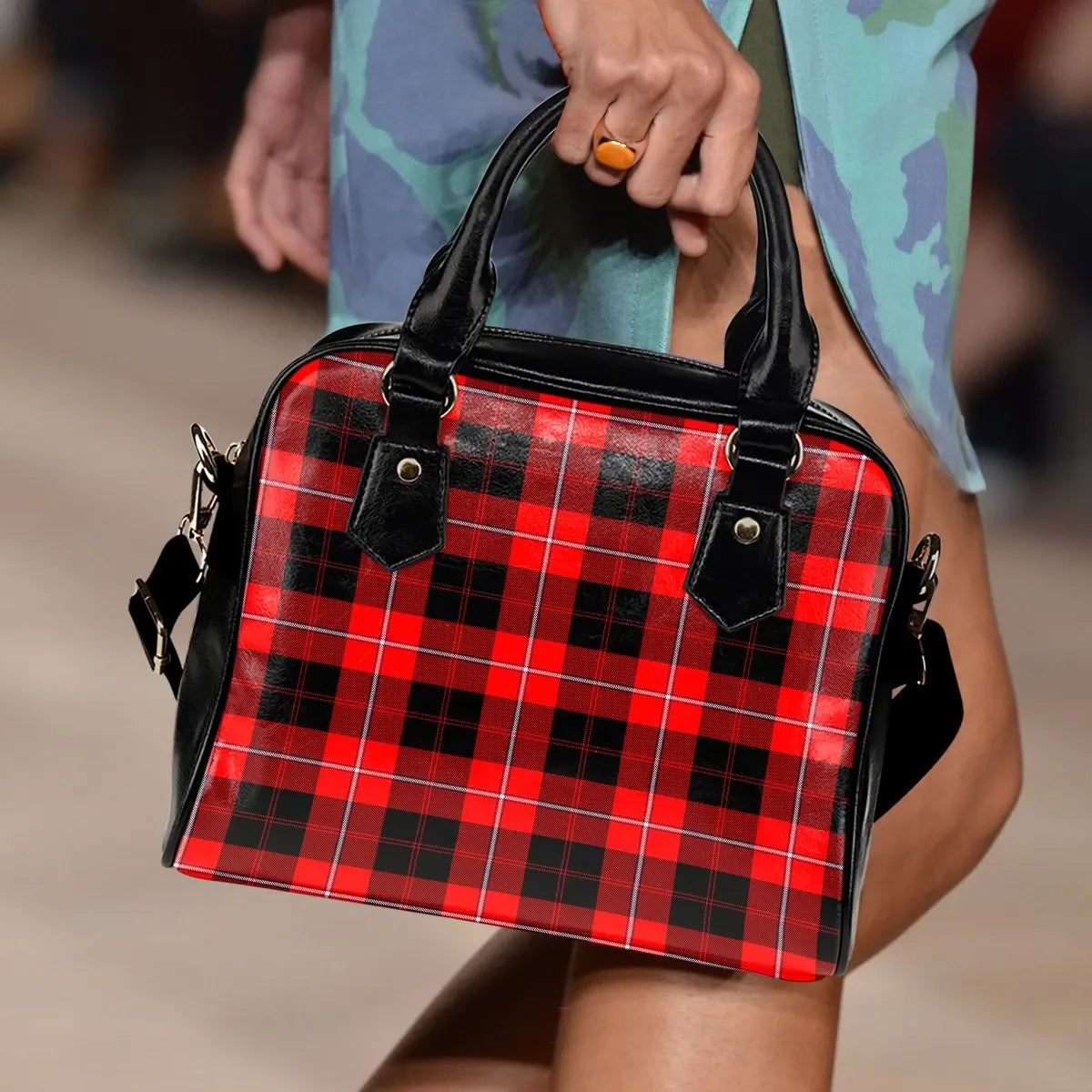 Cunningham Modern Tartan Plaid Shoulder Handbag