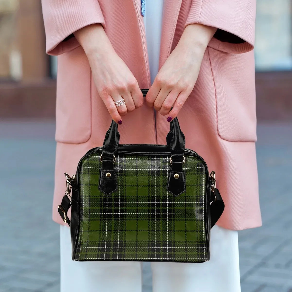 MacLean Hunting Tartan Plaid Shoulder Handbag