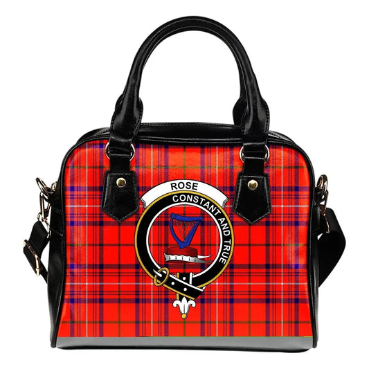 Rose Tartan Crest Shoulder Handbag