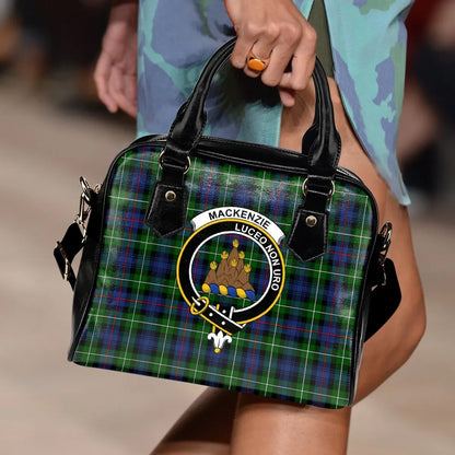 MacKenzie Modern Tartan Crest Shoulder Handbag