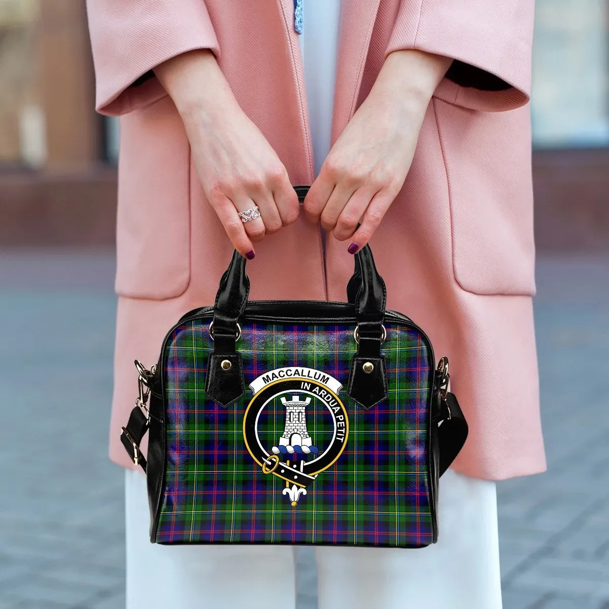 Malcolm Modern Tartan Crest Shoulder Handbag