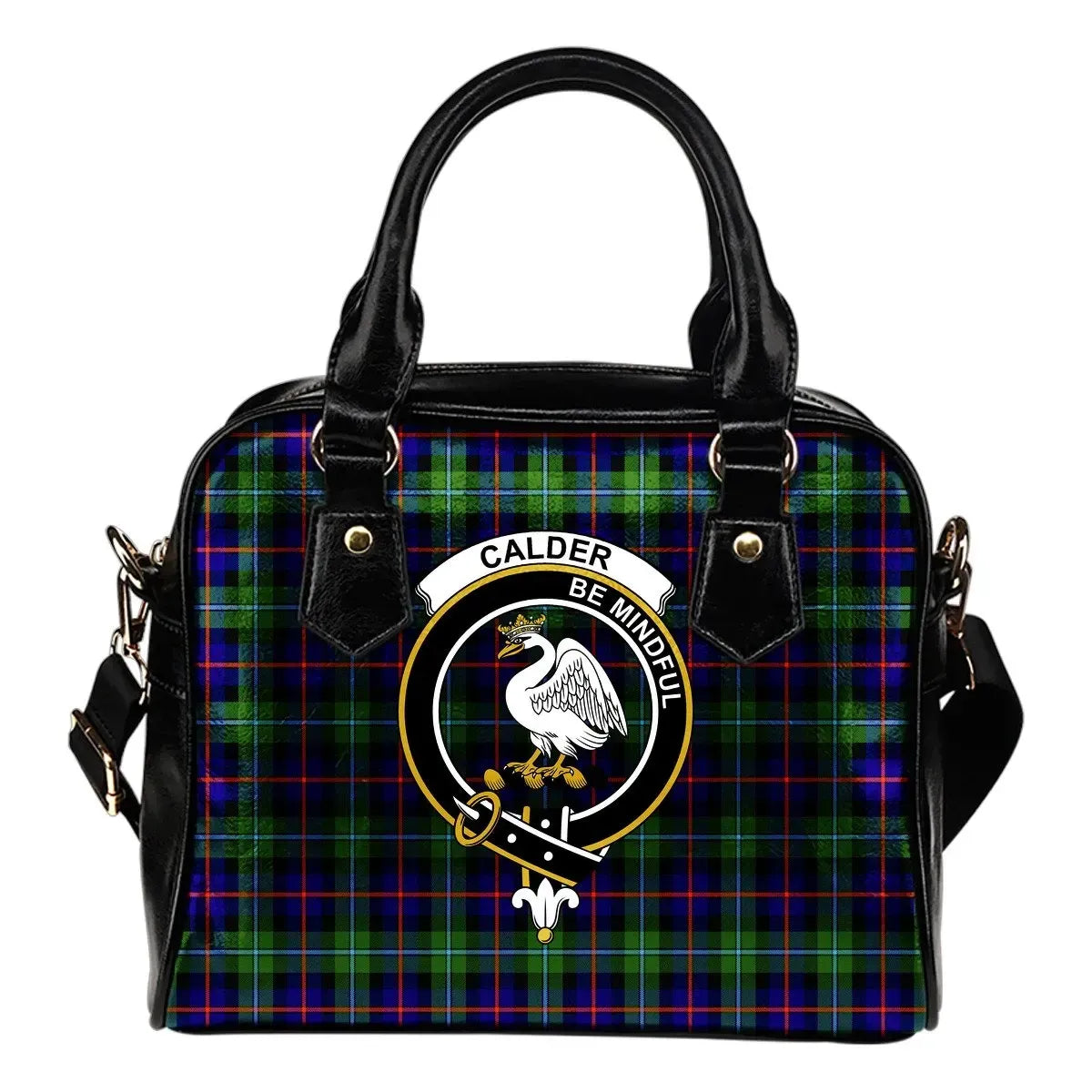 Calder Modern Tartan Crest Shoulder Handbag