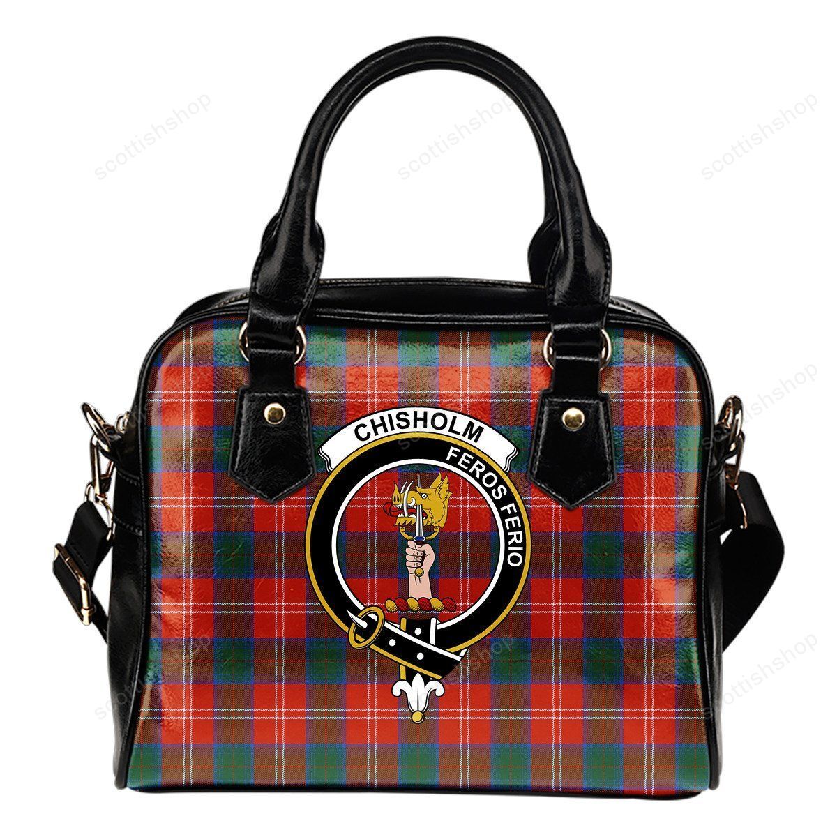 Chisholm Ancient Tartan Crest Shoulder Handbag