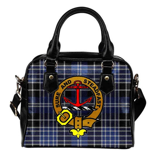 Chattan Tartan Crest Shoulder Handbag