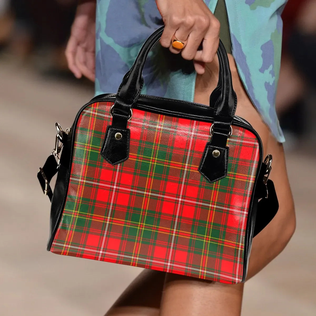 Hay Modern Tartan Plaid Shoulder Handbag