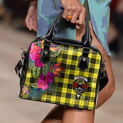 MacLeod of Lewis Tartan Hibiscus Shoulder Handbag