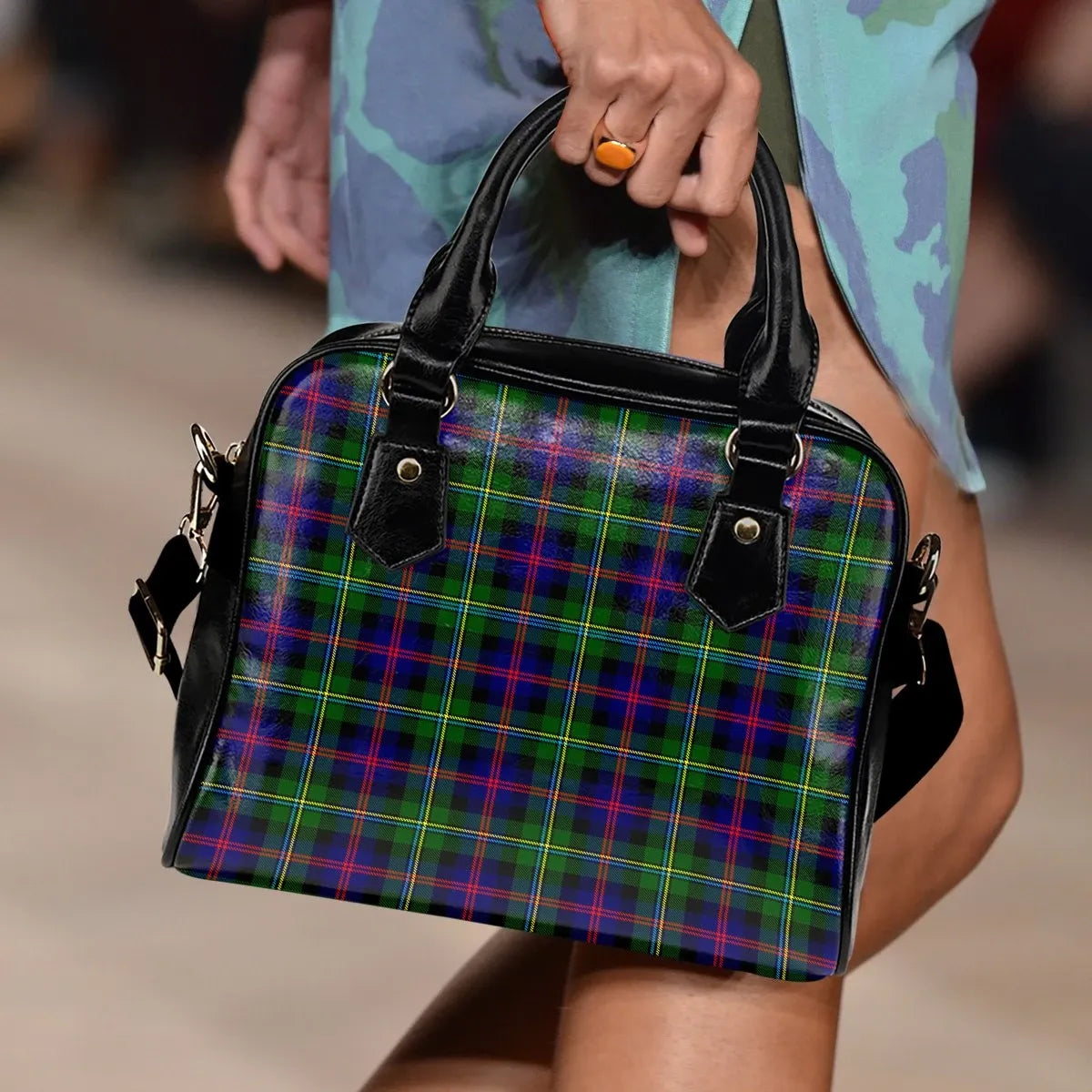 Malcolm Modern Tartan Plaid Shoulder Handbag