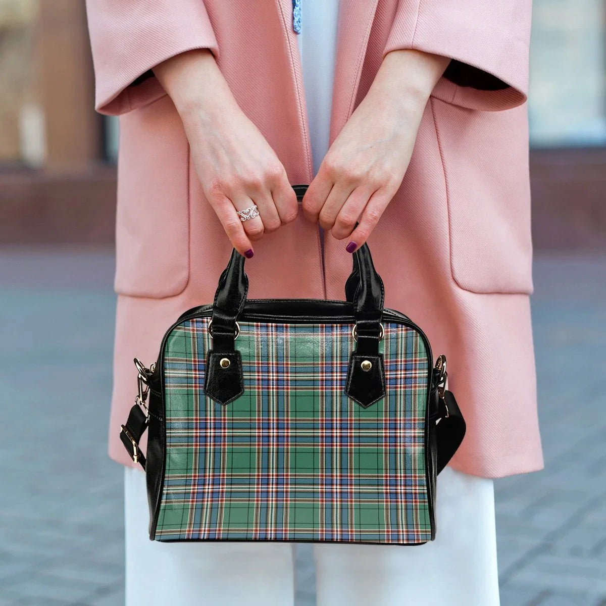 MacFarlane Hunting Ancient Tartan Plaid Shoulder Handbag