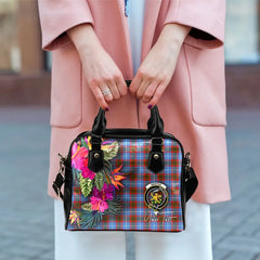 Newton Tartan Hibiscus Shoulder Handbag