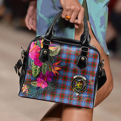 Newton Tartan Hibiscus Shoulder Handbag