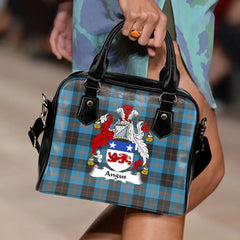 Angus Ancient Tartan Crest Shoulder Handbag