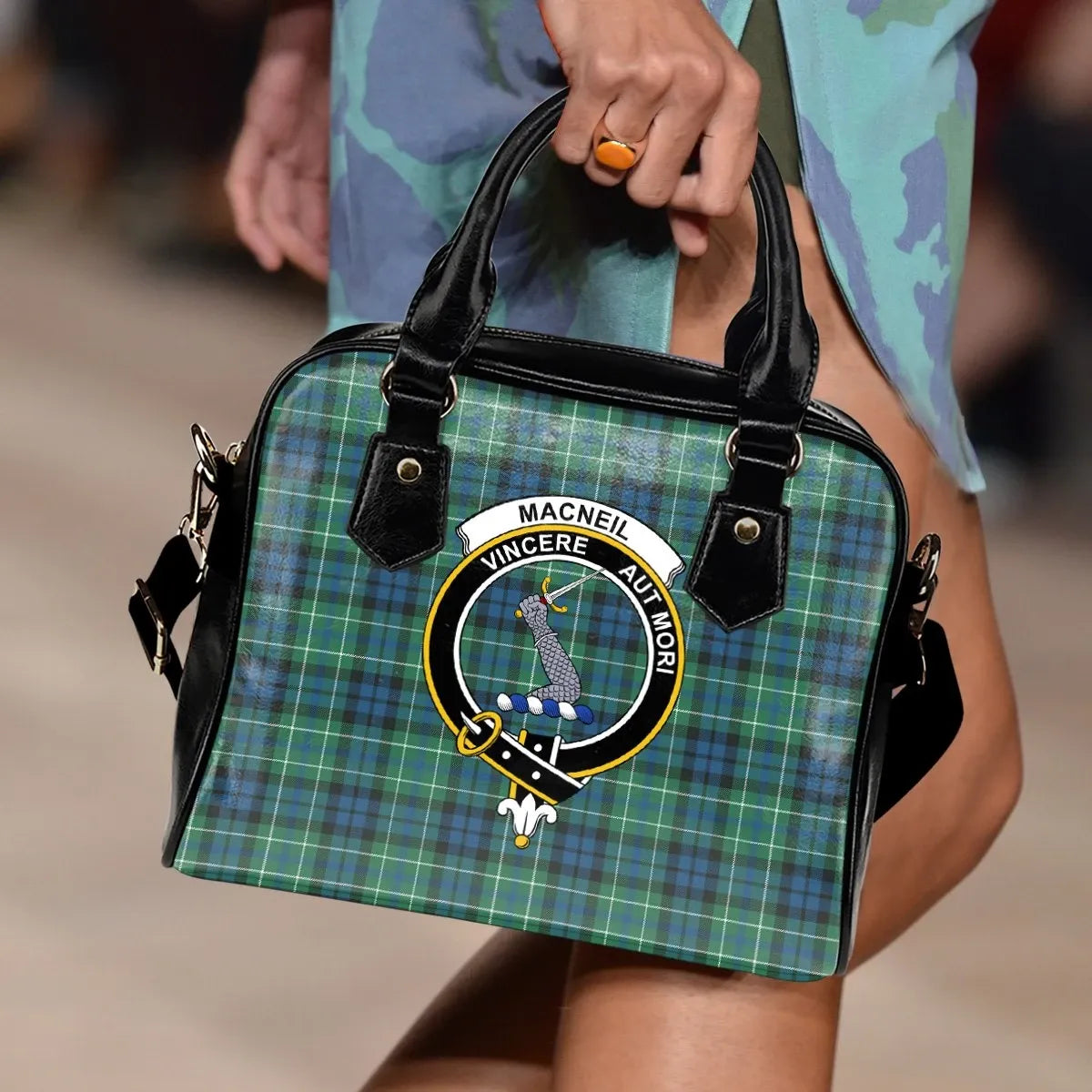 MacNeil of Colonsay Tartan Crest Shoulder Handbag