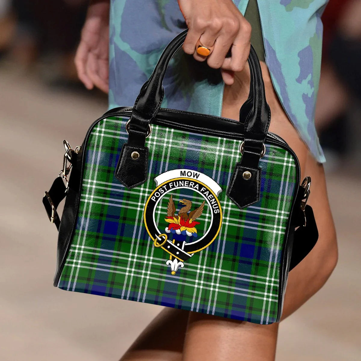 Mow Tartan Crest Shoulder Handbag