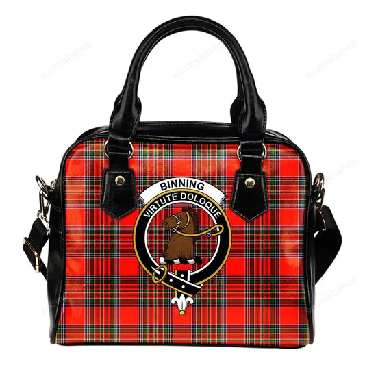 Binning Tartan Crest Shoulder Handbag