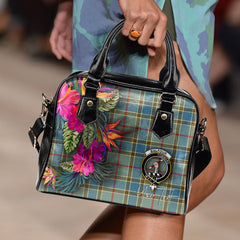 Balfour Tartan Hibiscus Shoulder Handbag