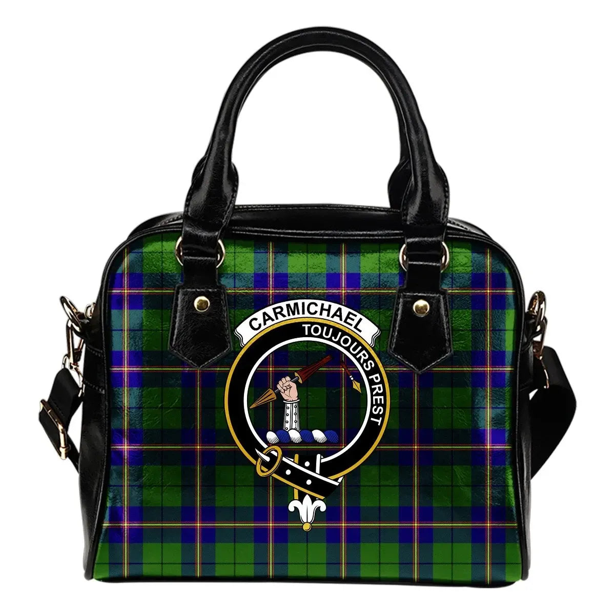 Carmichael Modern Tartan Crest Shoulder Handbag