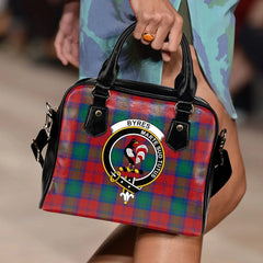 Byres Tartan Crest Shoulder Handbag