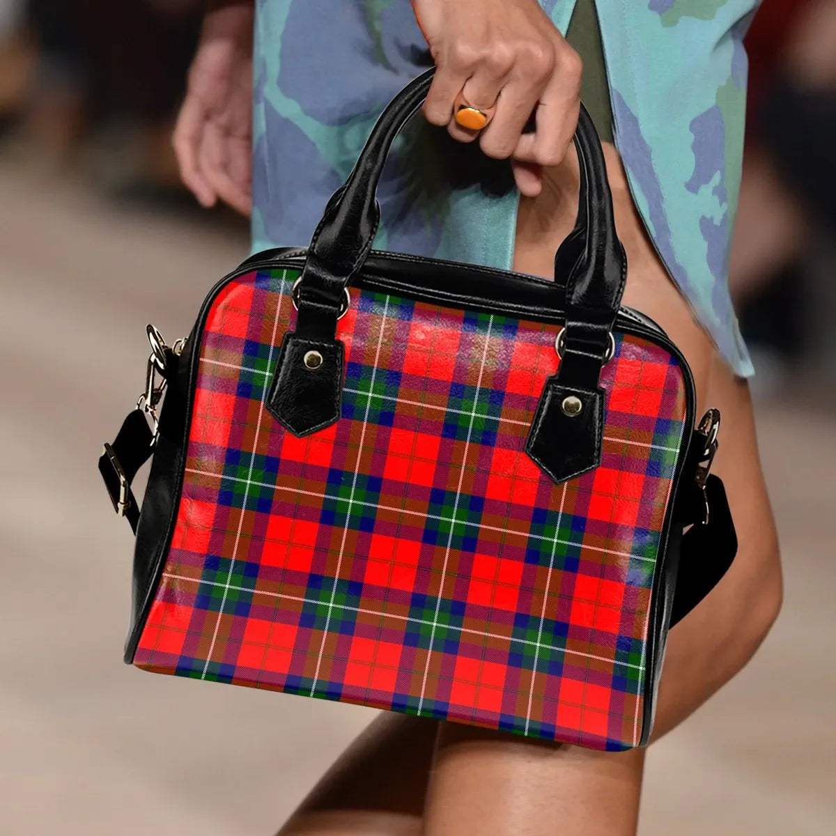 Ruthven Modern Tartan Plaid Shoulder Handbag