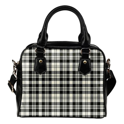 Scott Black & White Ancient Tartan Plaid Shoulder Handbag