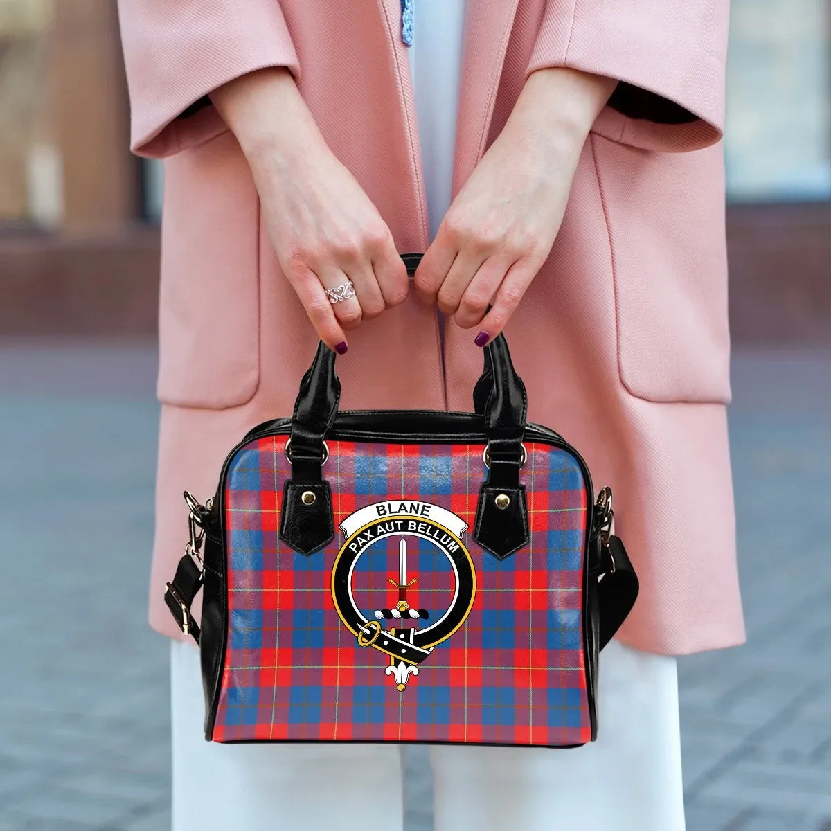 Blane Tartan Crest Shoulder Handbag