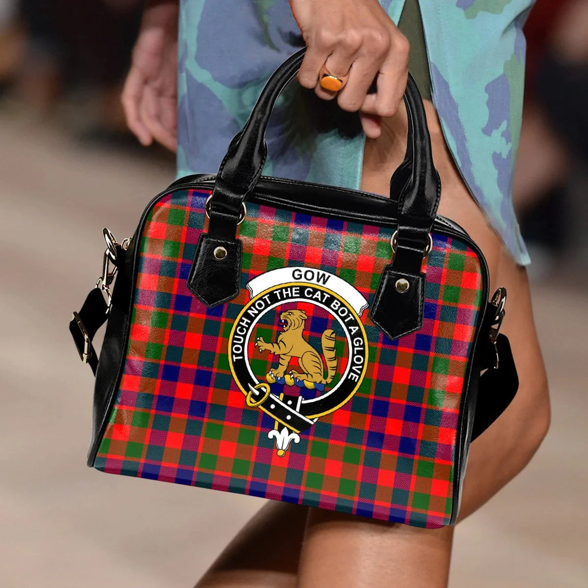 Gow of McGouan Tartan Crest Shoulder Handbag