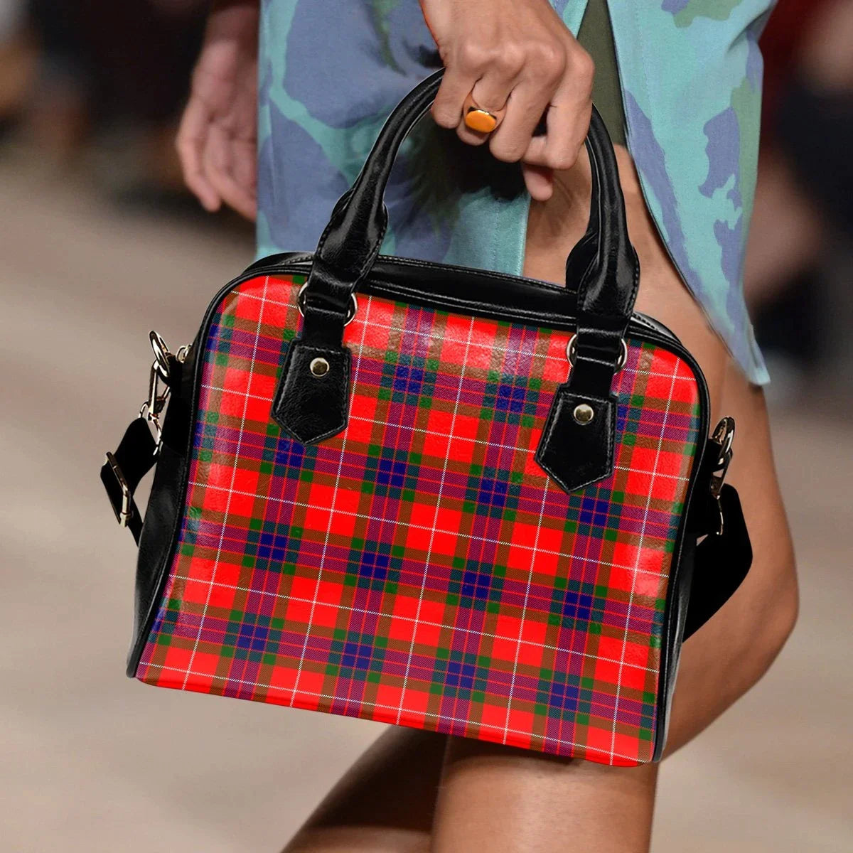 Fraser Modern Tartan Plaid Shoulder Handbag