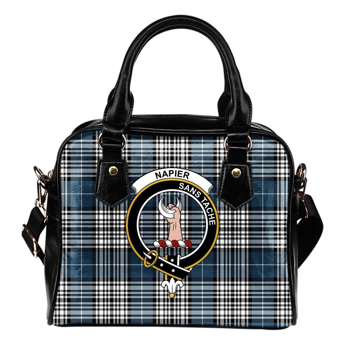 Napier Modern Tartan Crest Shoulder Handbag