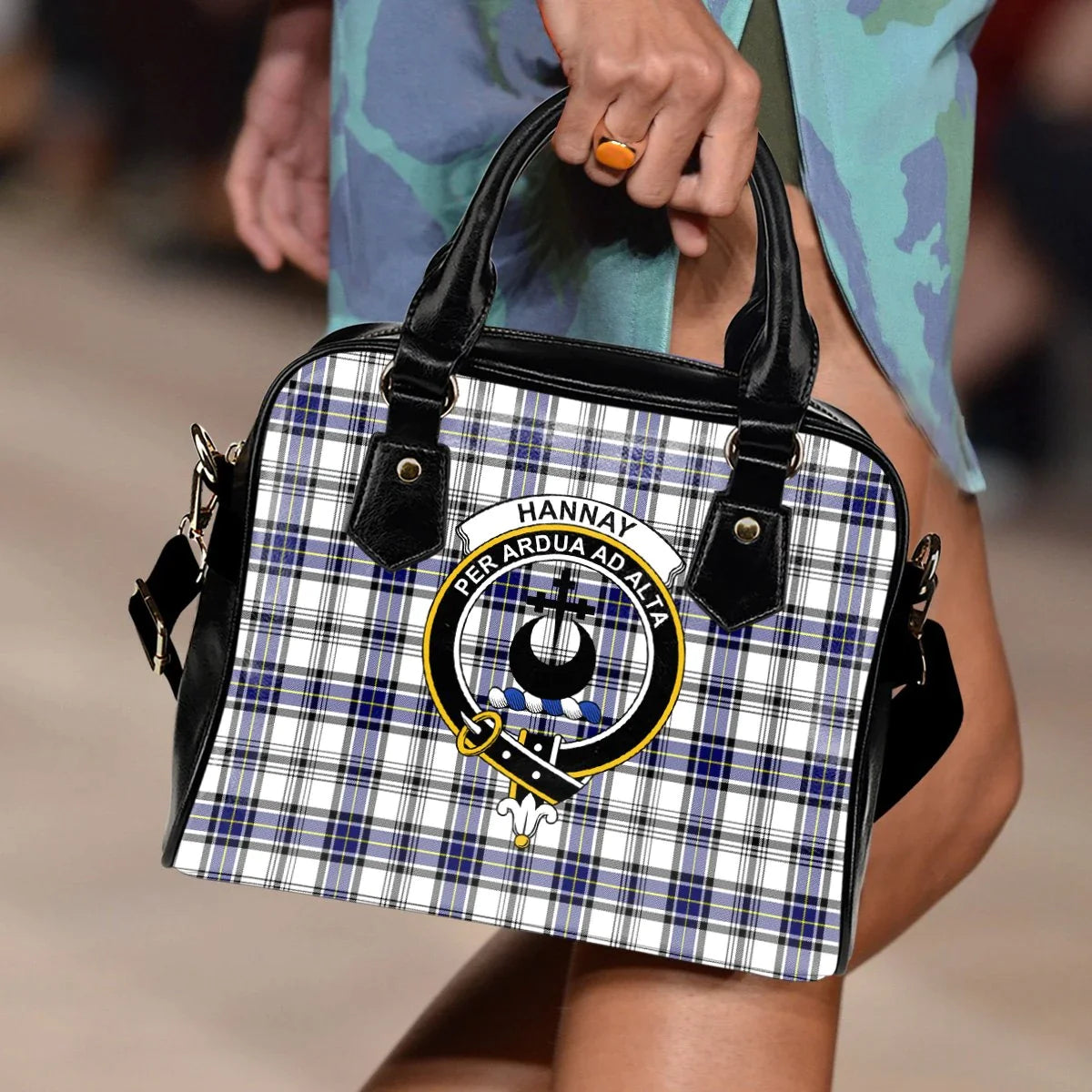 Hannay Tartan Crest Shoulder Handbag