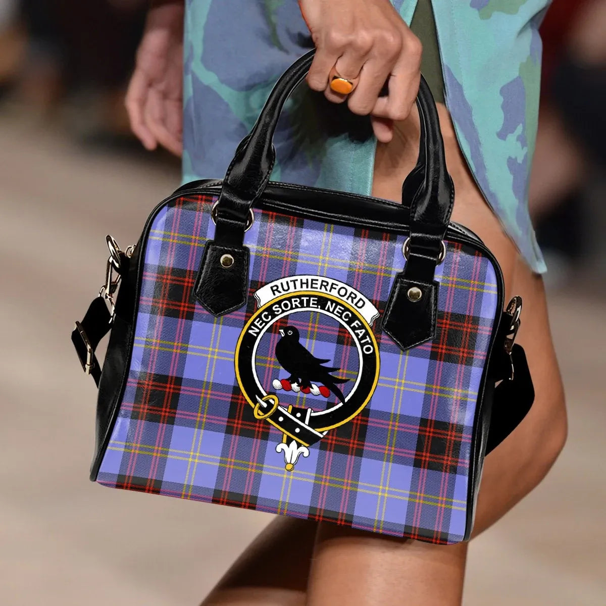 Rutherford Tartan Crest Shoulder Handbag