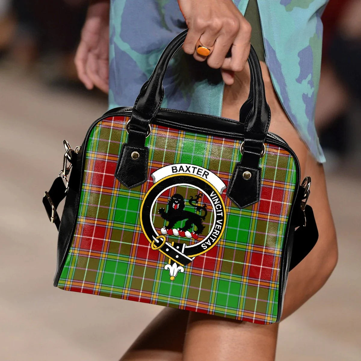 Baxter Modern Tartan Crest Shoulder Handbag