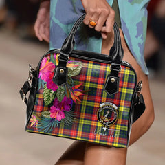 Dewar Tartan Hibiscus Shoulder Handbag