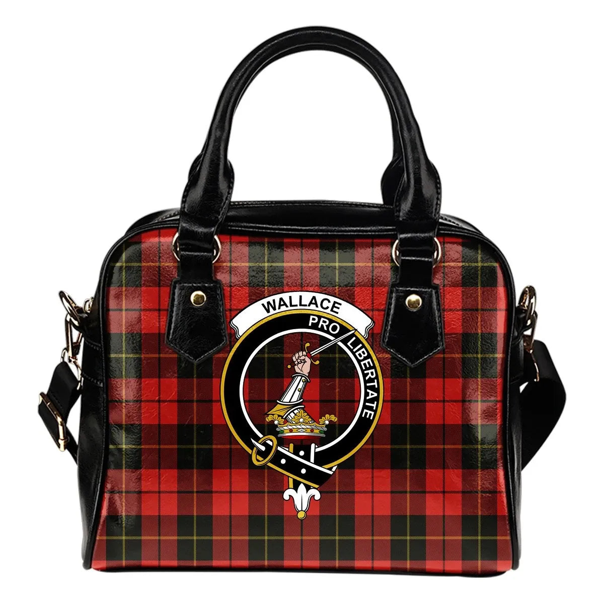 Wallace Weathered Tartan Crest Shoulder Handbag