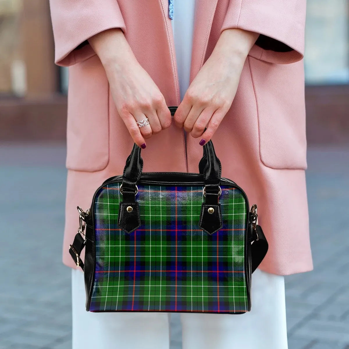 Leslie Hunting Tartan Plaid Shoulder Handbag