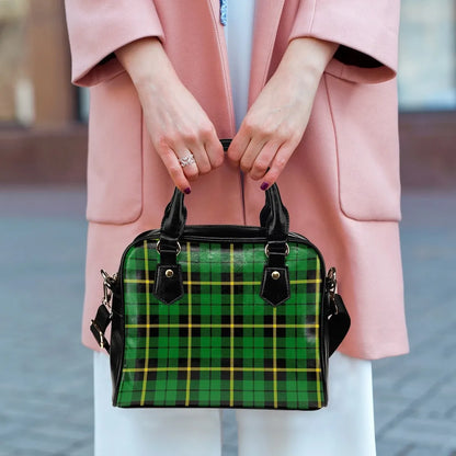 Wallace Hunting, Green Tartan Plaid Shoulder Handbag