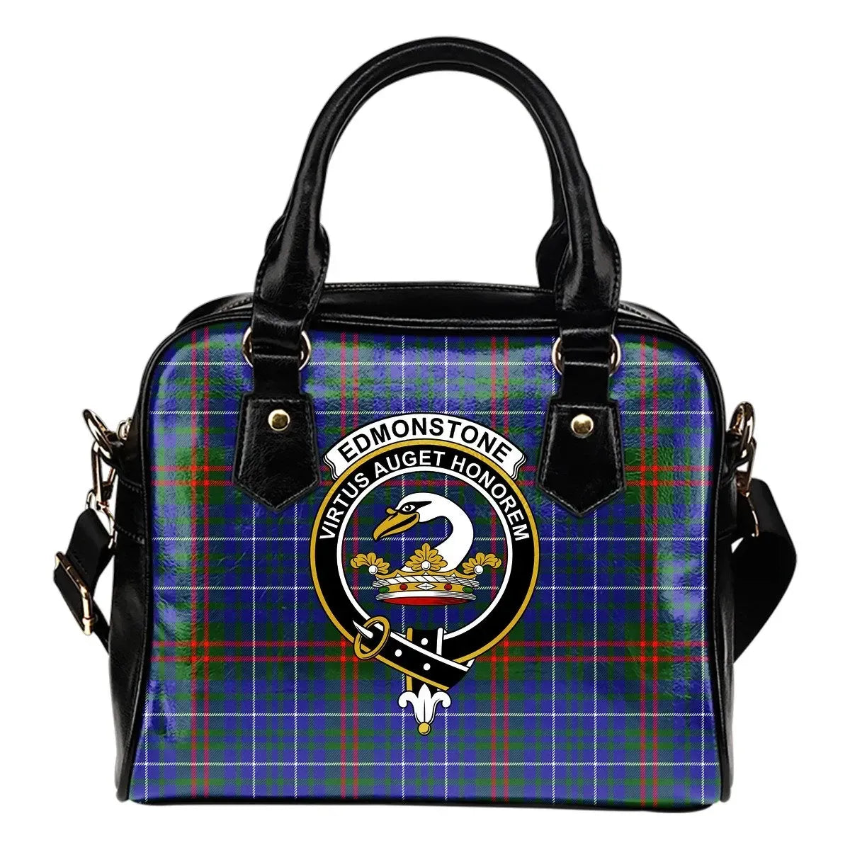 Edmonstone Tartan Crest Shoulder Handbag