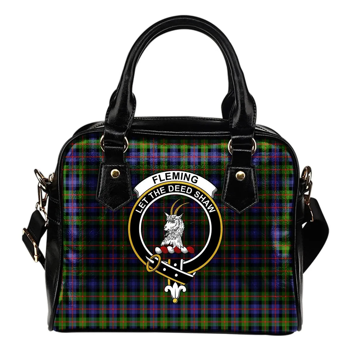 Fleming Tartan Crest Shoulder Handbag