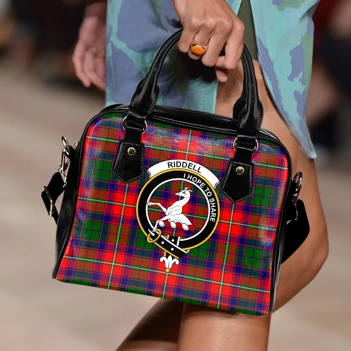 Riddell Tartan Crest Shoulder Handbag