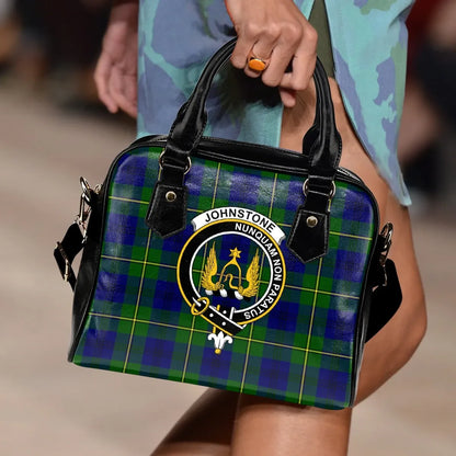 Johnstone Tartan Crest Shoulder Handbag