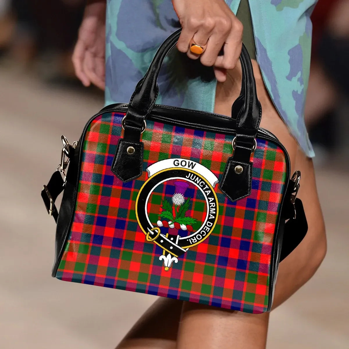 Gow of Skeoch Tartan Crest Shoulder Handbag