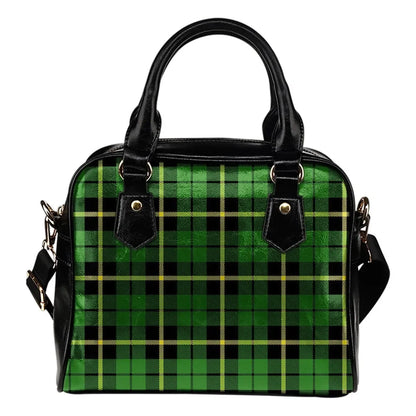 Wallace Hunting, Green Tartan Plaid Shoulder Handbag