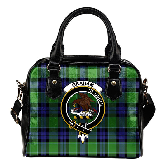 Graham of Menteith Modern Tartan Crest Shoulder Handbag